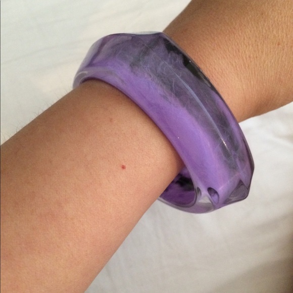 Purple Acrylic Square and Triangle Bracelets - Picture 5 of 6